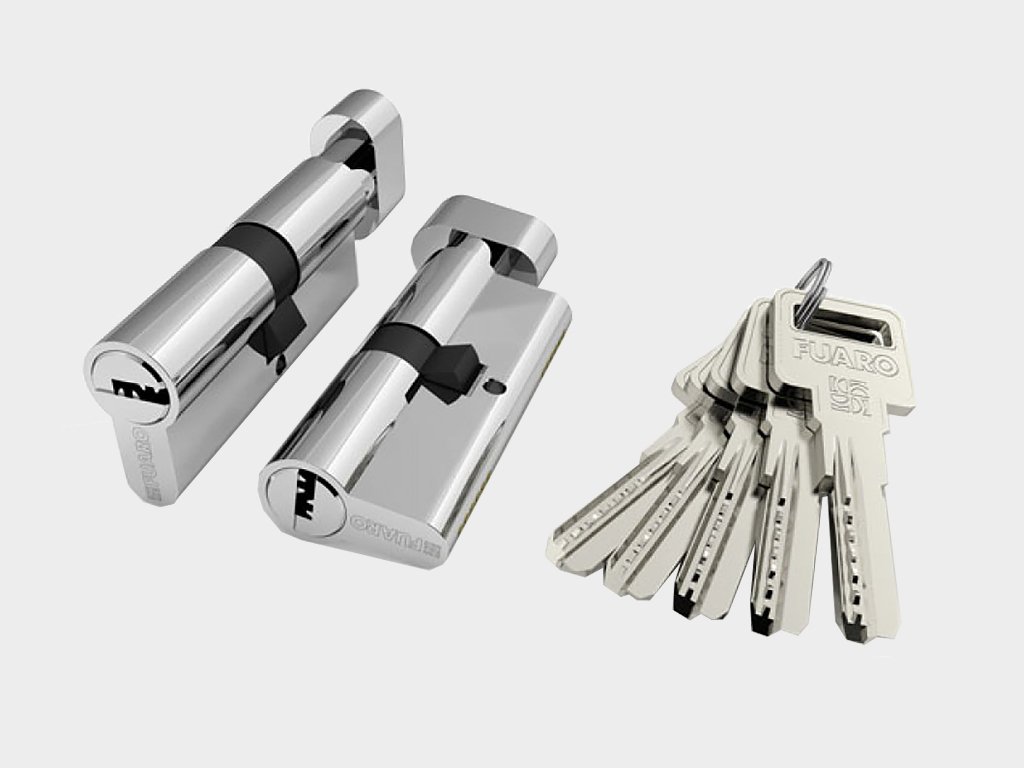 Цилиндровый механизм из алюминия «ключ-вертушка» с 5 ключами в комплекте Москва